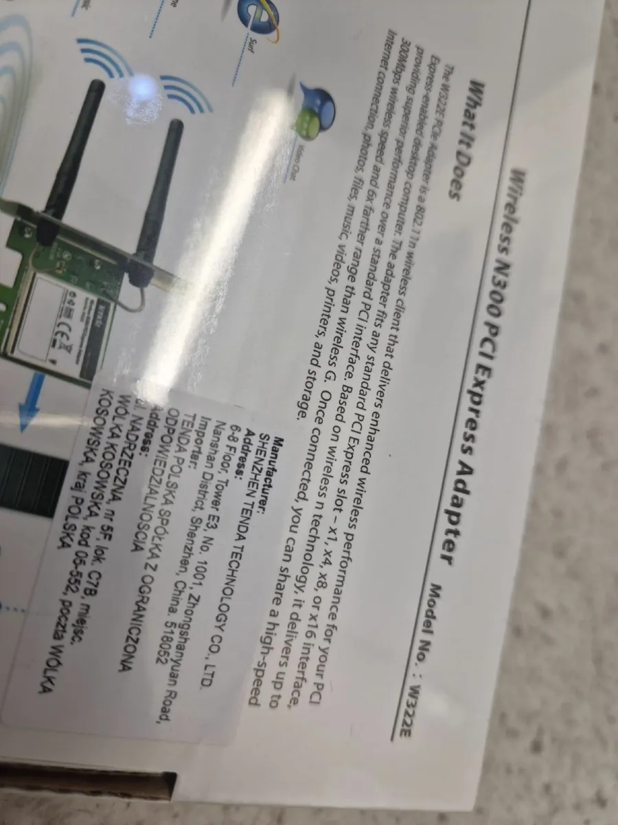 Tenda W322E Wireless N300 PCI Express Adapter - Image 2