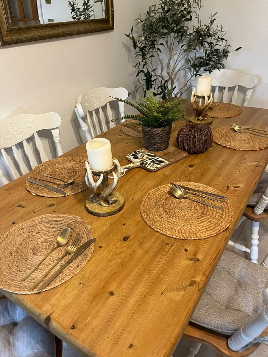 Farmhouse table and chairs - Image 2