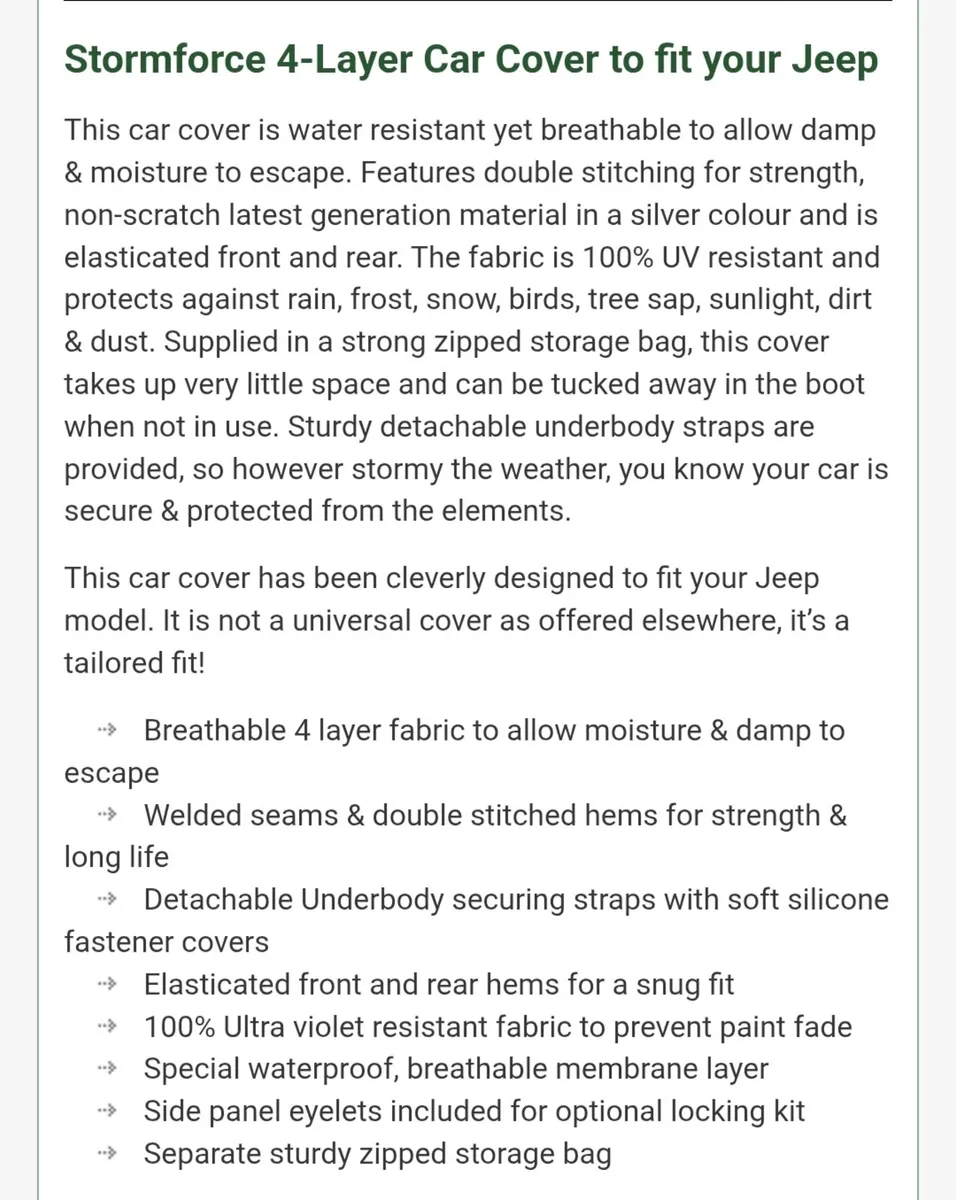 Brand new stormforce all weather car cover - Image 2