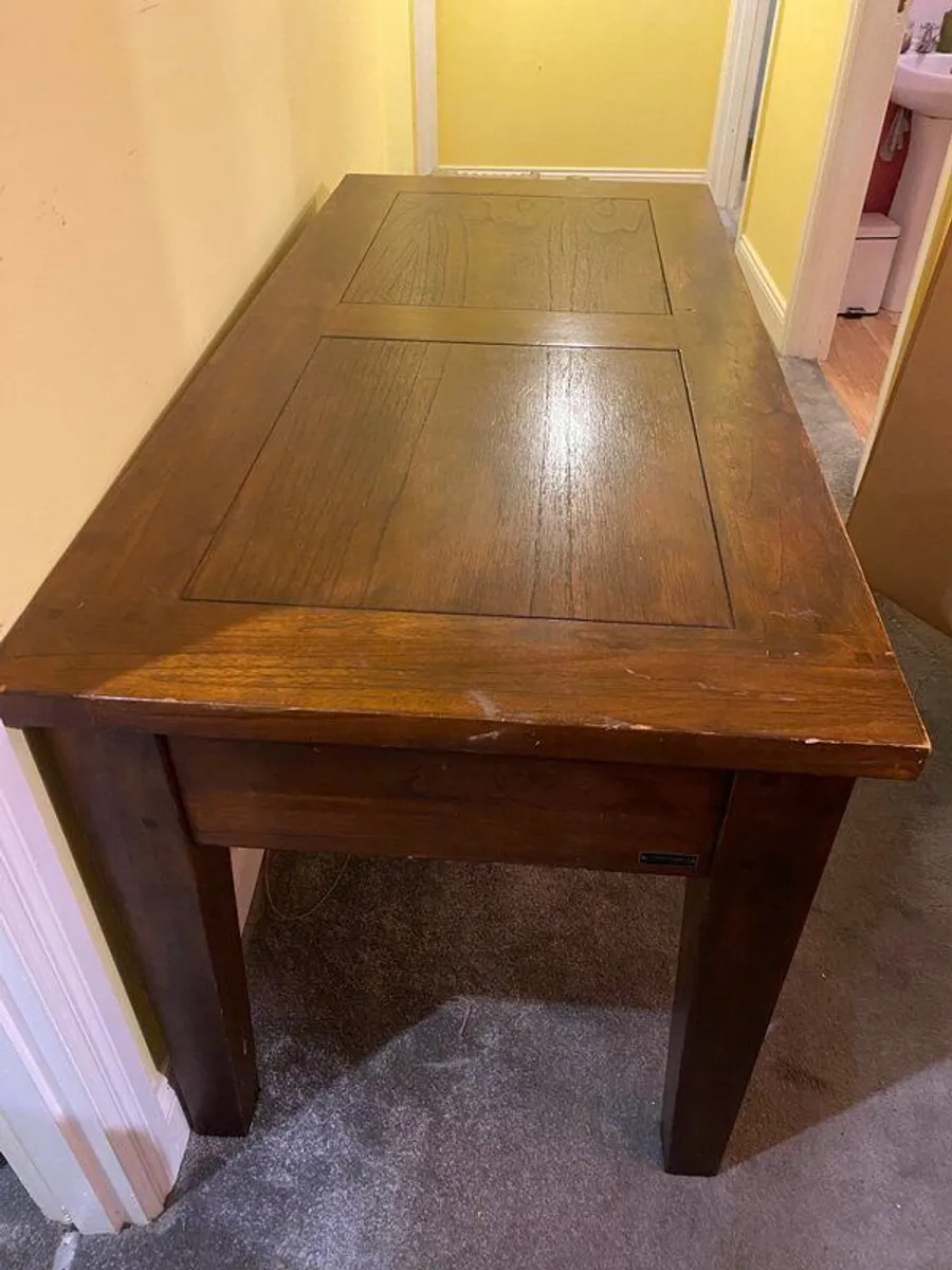Office desk / 3 drawers / dark wood - Image 3