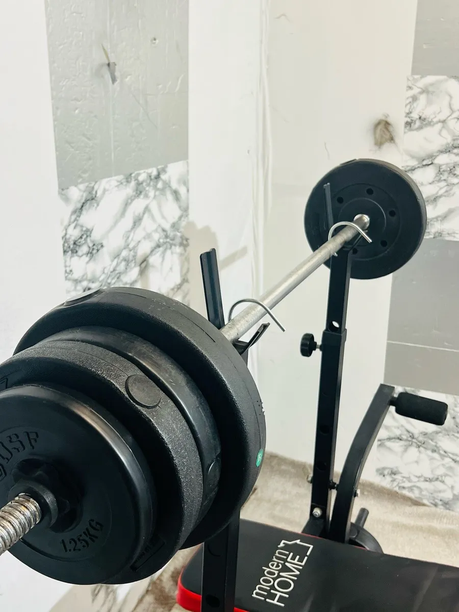 Adjustable weight bench 50 kg barbell set pull-up - Image 3
