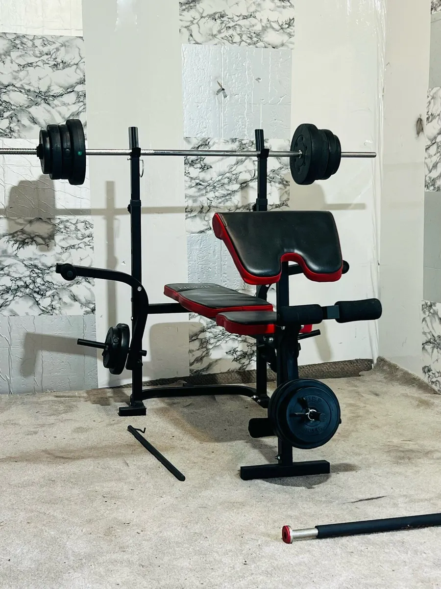 Adjustable weight bench 50 kg barbell set pull-up - Image 4