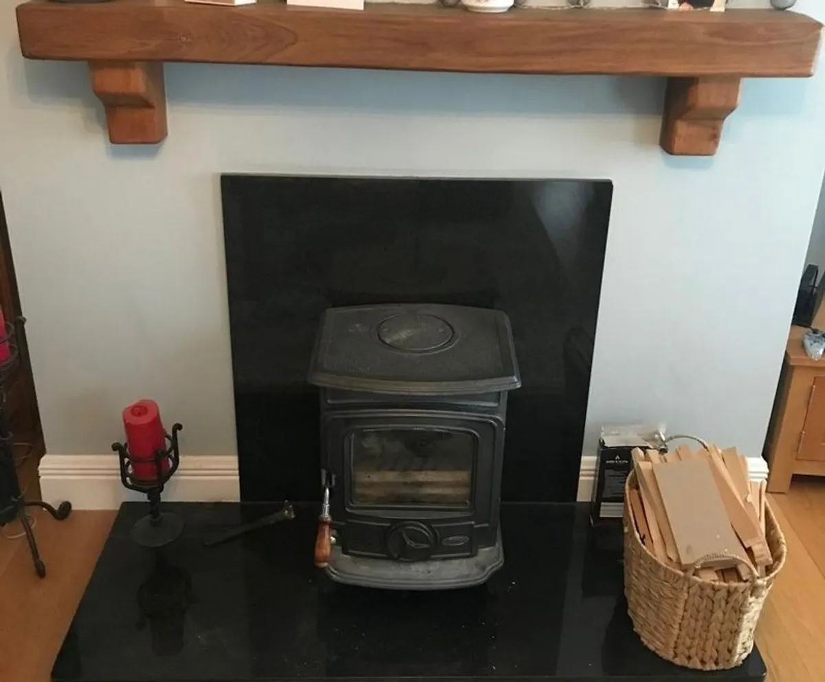 Stove and solid oak mantle beam - Image 1
