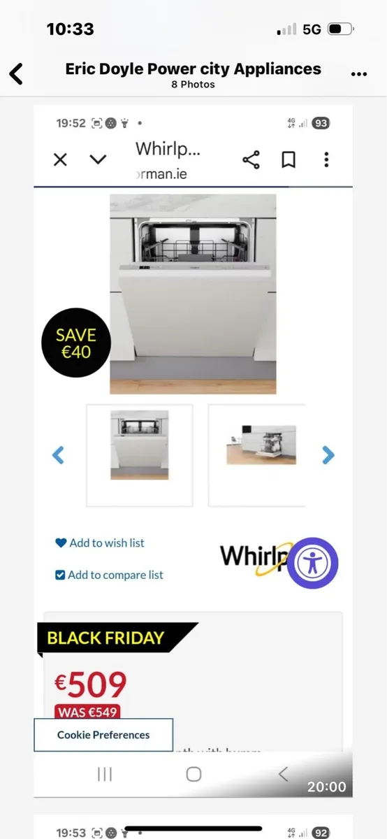 Brand new integrated dishwasher