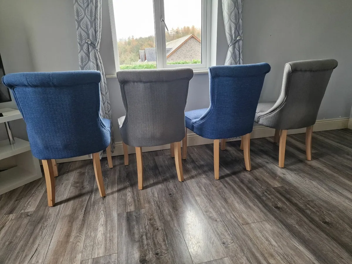 4 Fabric Dining Chairs - Image 4