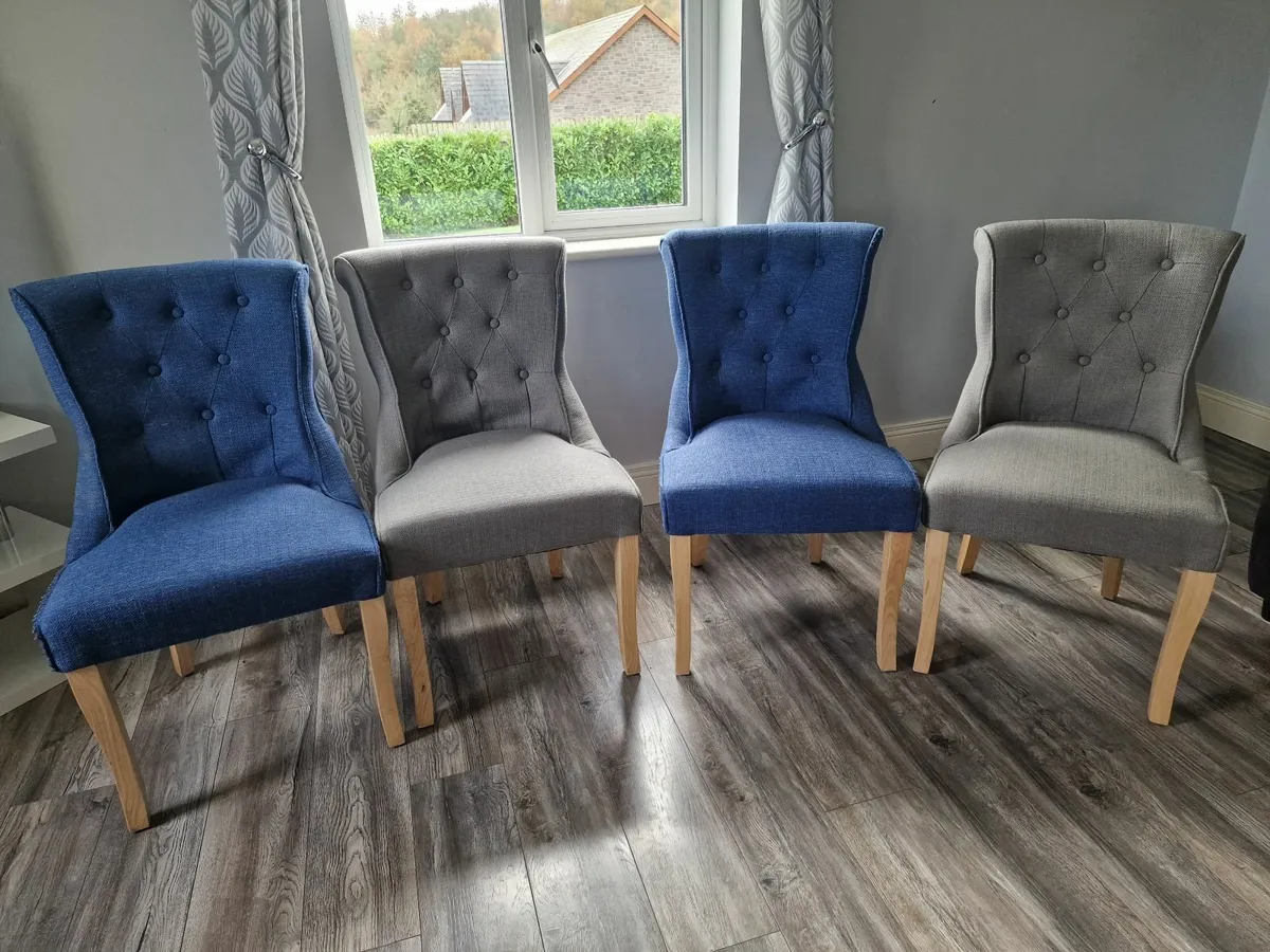 4 Fabric Dining Chairs - Image 1