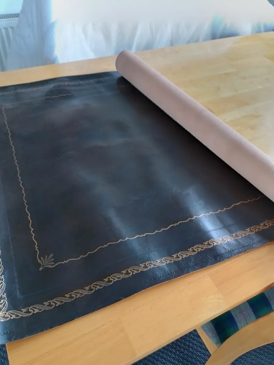 Real Leather Inlay: Gold Tooling Brown&Tan Lengths - Image 1