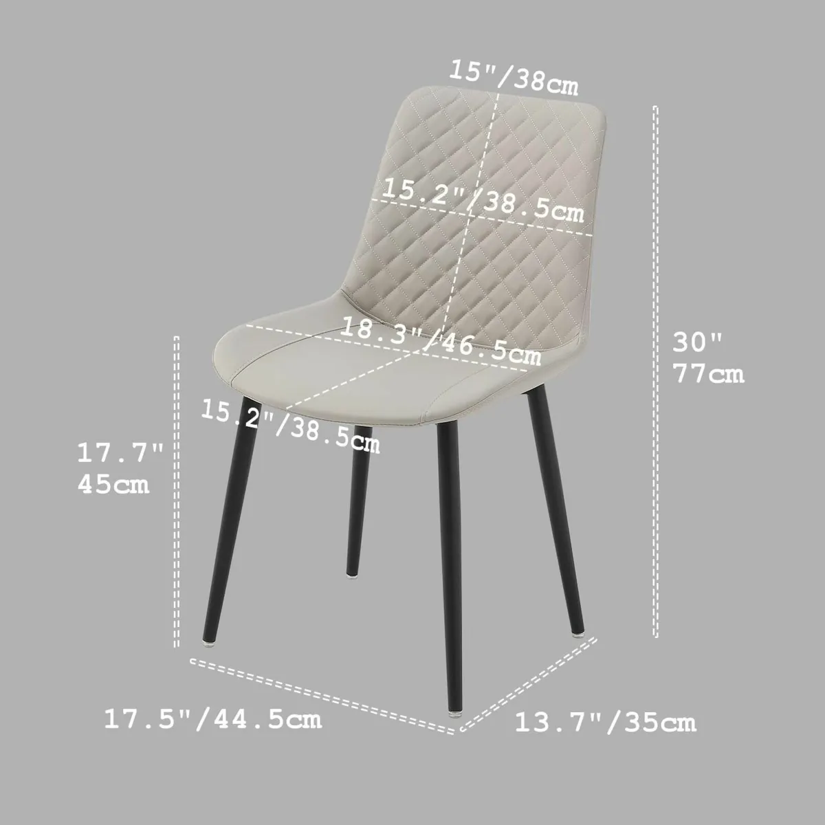 Modern Dining Chairs Set of 4, Beige Upholstered - Image 3