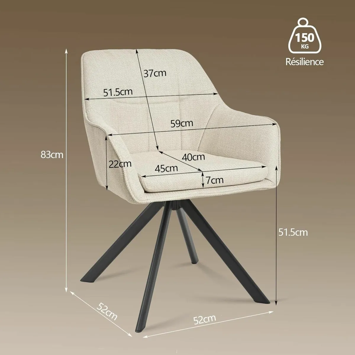 Dining Chairs Set of 2 Upholstered Chairs Office - Image 2