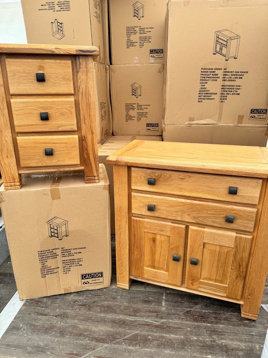 Oak Sideboard and bedroom lockers set - Image 1