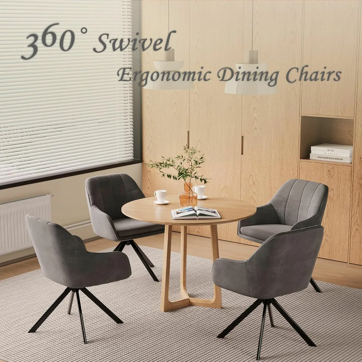 Velvet Dining Chairs Set of 2 Upholstered Office - Image 4