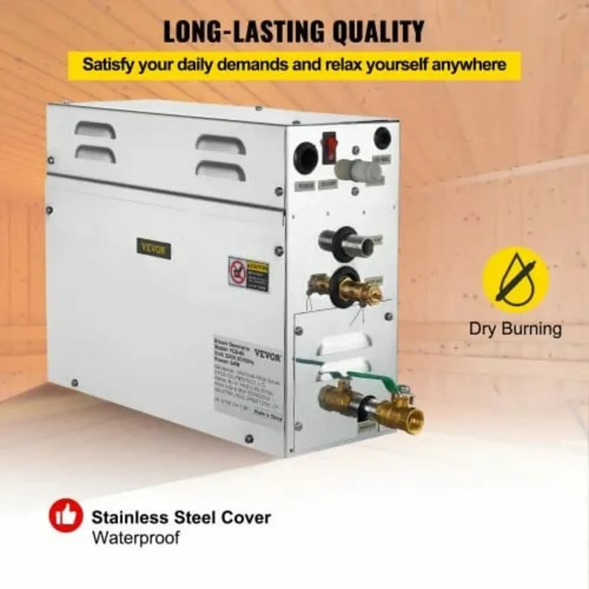 6KW Sauna Bath Steamer with LED Digital Display St - Image 2