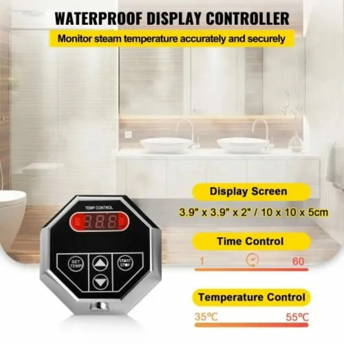 6KW Sauna Bath Steamer with LED Digital Display St - Image 4
