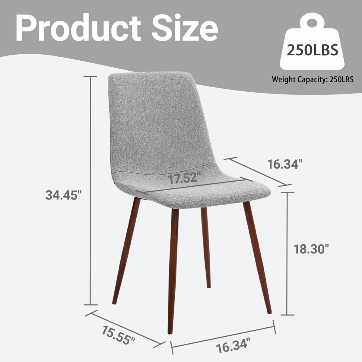 Set of 4 Retro Upholstered Grey Dining Chairs - Image 4