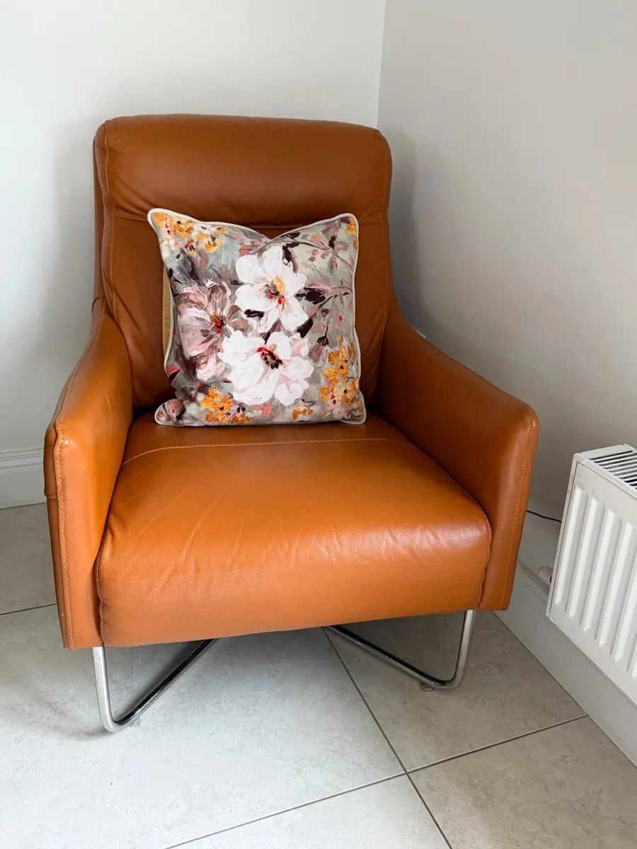 2 FABULOUS LEATHER ARM CHAIRS - Image 1