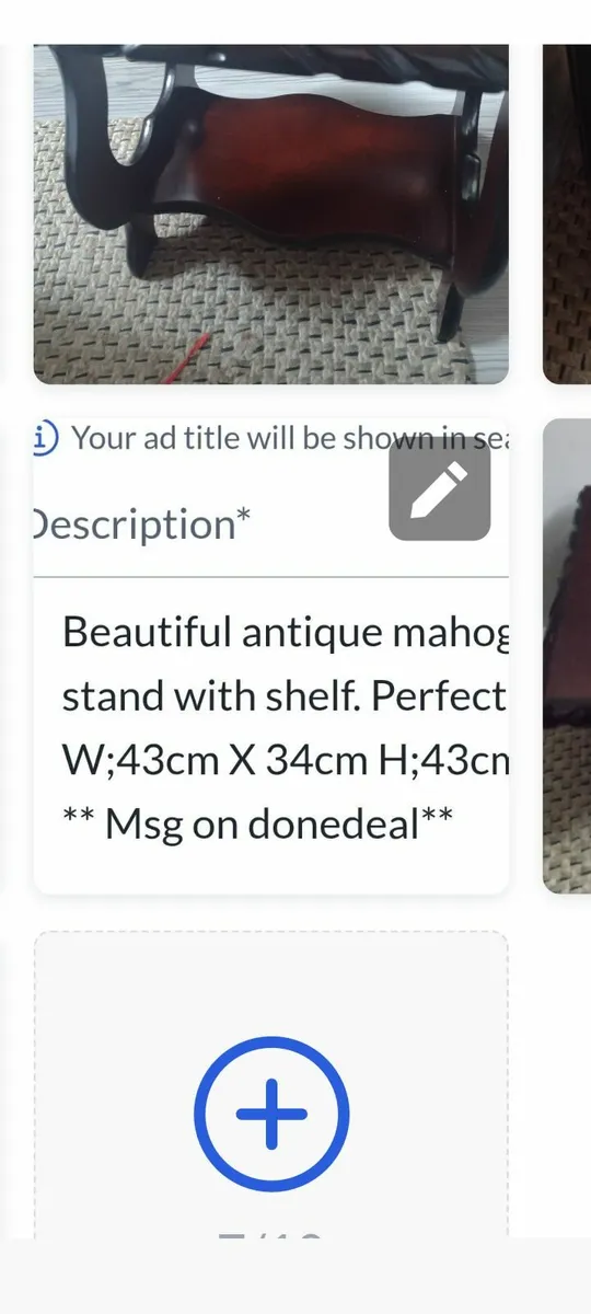 Beautiful antique mahogany lamp table with shelf - Image 4