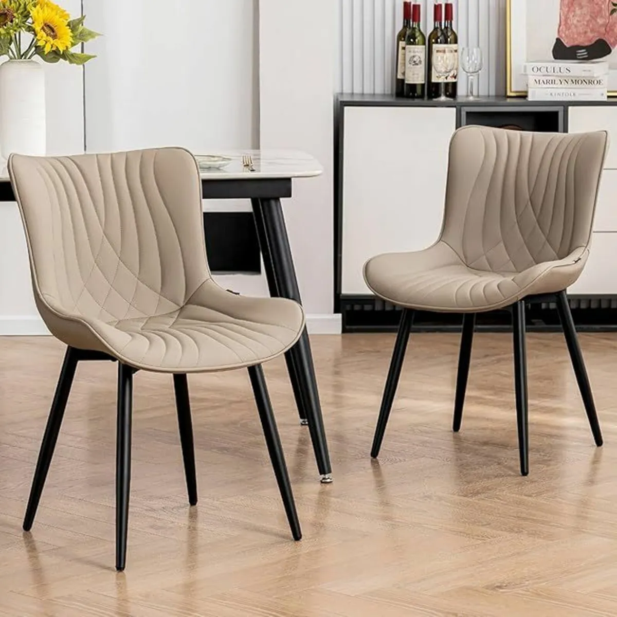 Dining Chairs Set of 2, Modern Uplostered Lounge - Image 1