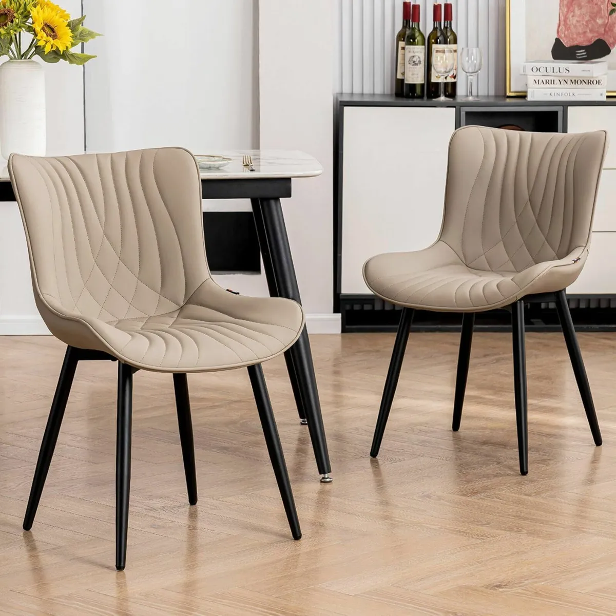 Dining Chairs Set of 2, Modern Uplostered Lounge - Image 4