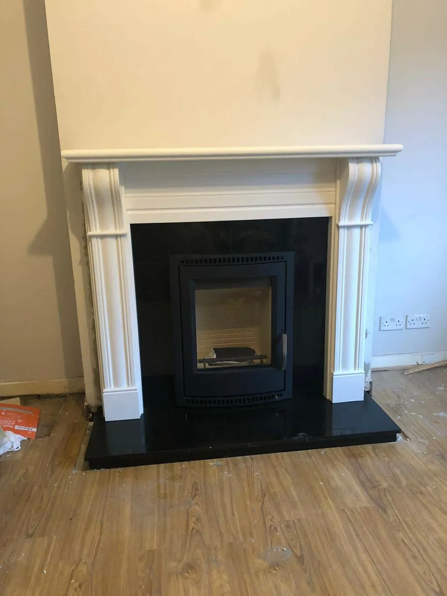 Kingstar Elm Stove and Dublin Corbel Fireplace - Image 1