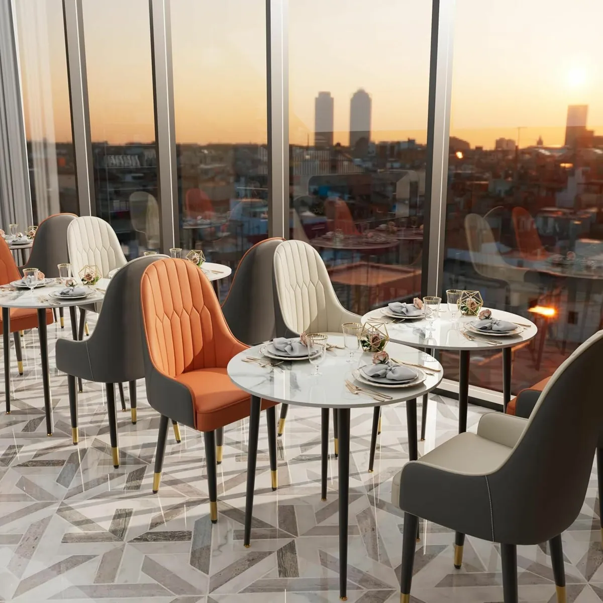 Dining Chairs Set of 2 Upholstered Elegant Kitchen - Image 1