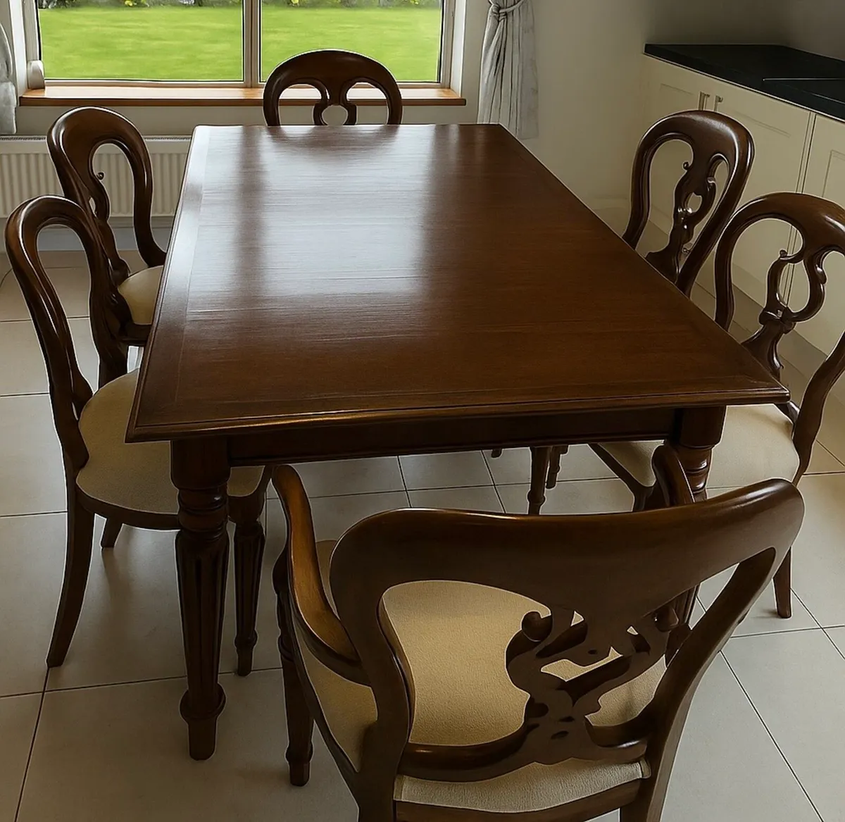 Solid Table & 6 Chairs - Image 1