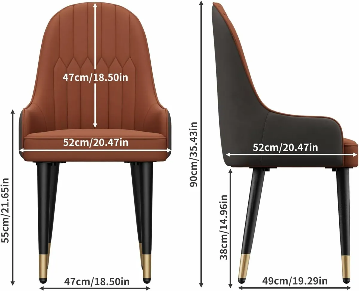 Set of 2 Dining Chairs Upholstered Elegant Kitchen - Image 3