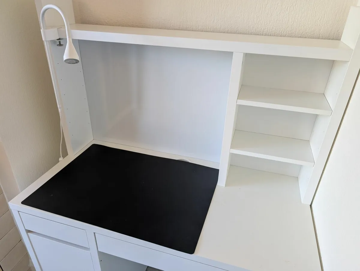 Ikea Micke  white bedroom or office desk and chair - Image 1