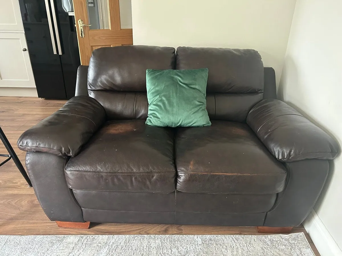 Two seater leather couch