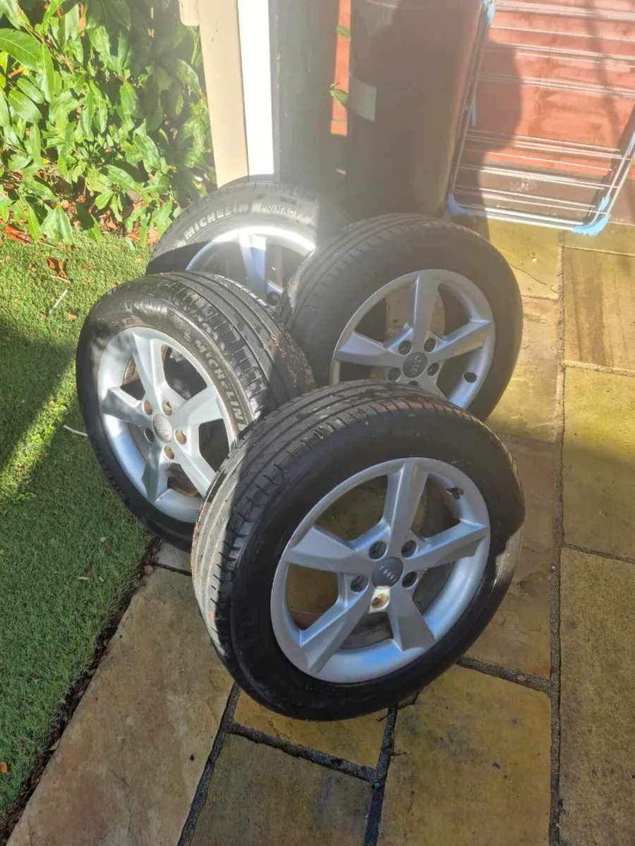 16 inch AUDI Alloys with nearly new tyres!! - Image 1