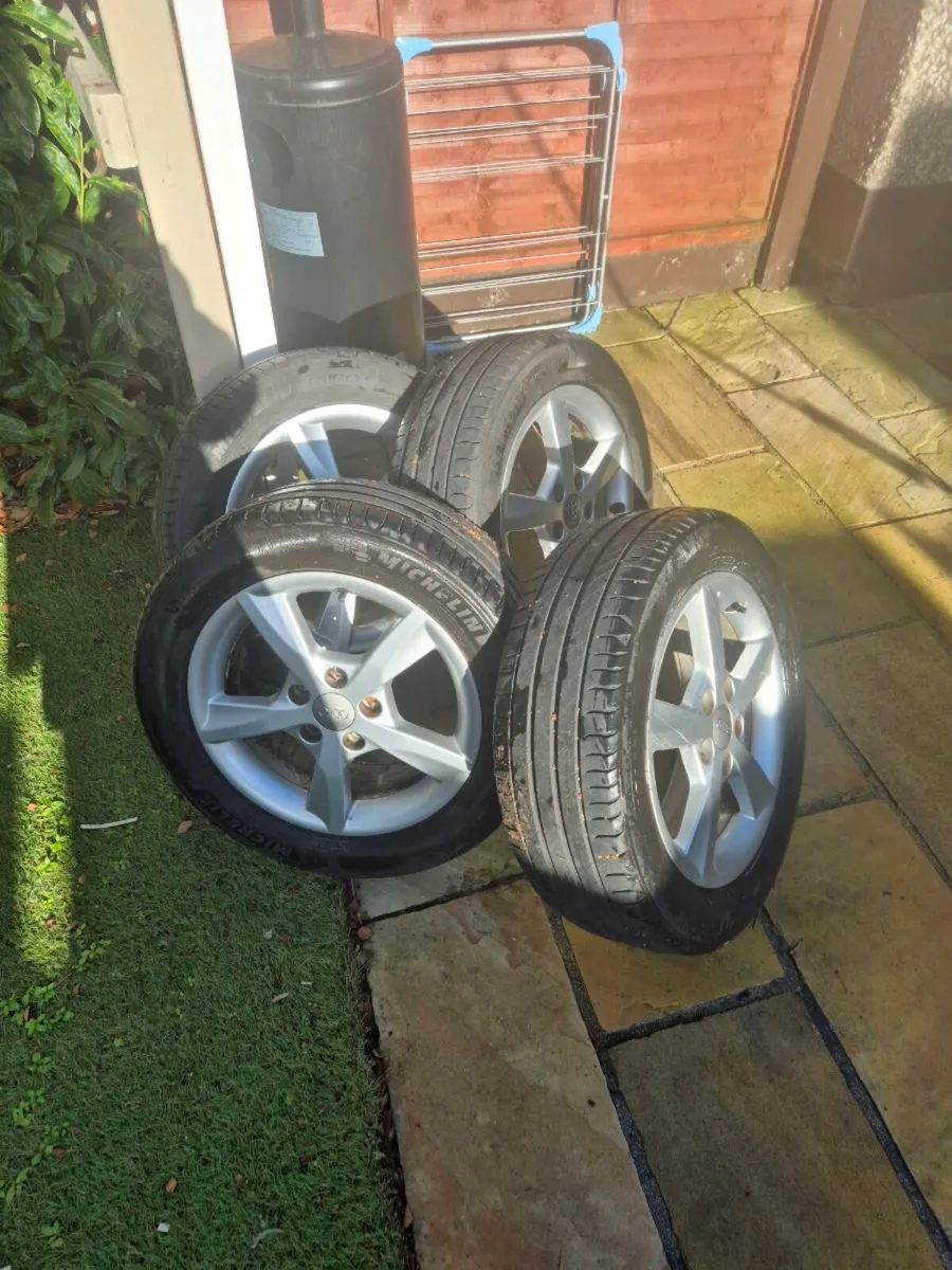 16 inch AUDI Alloys with nearly new tyres!! - Image 2