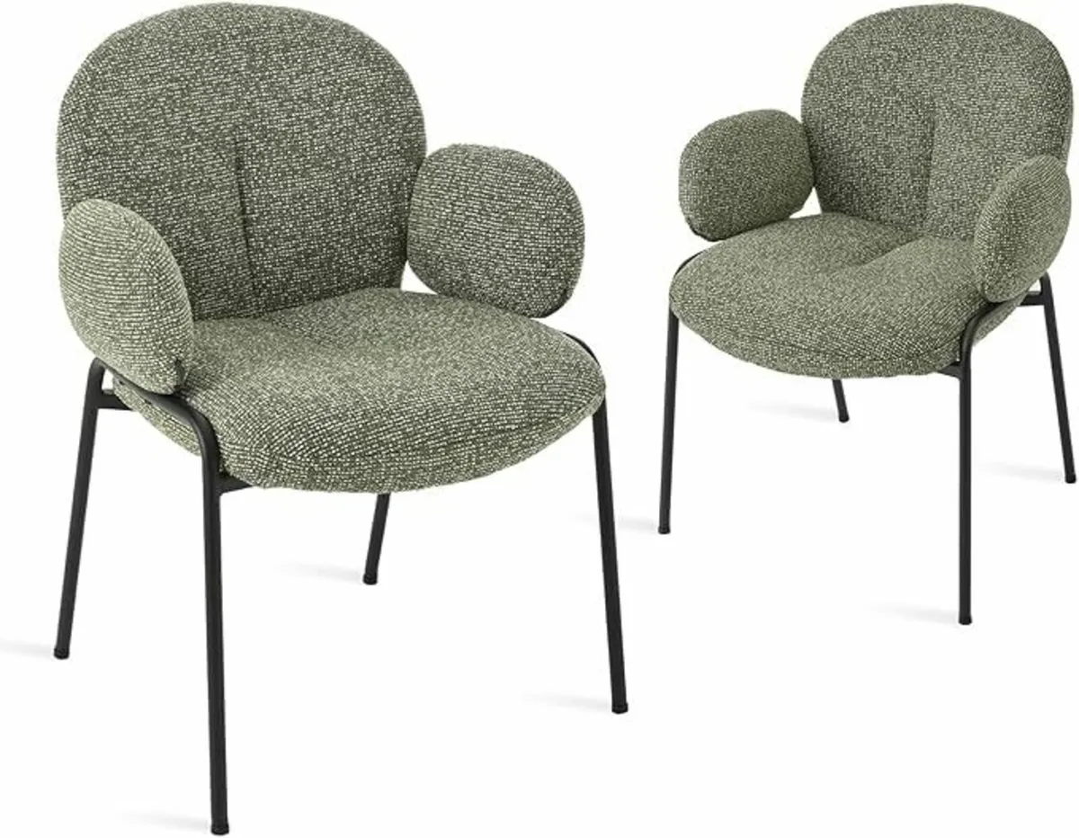 Dining Chairs Set of 2, Ergonomic Upholstered - Image 1