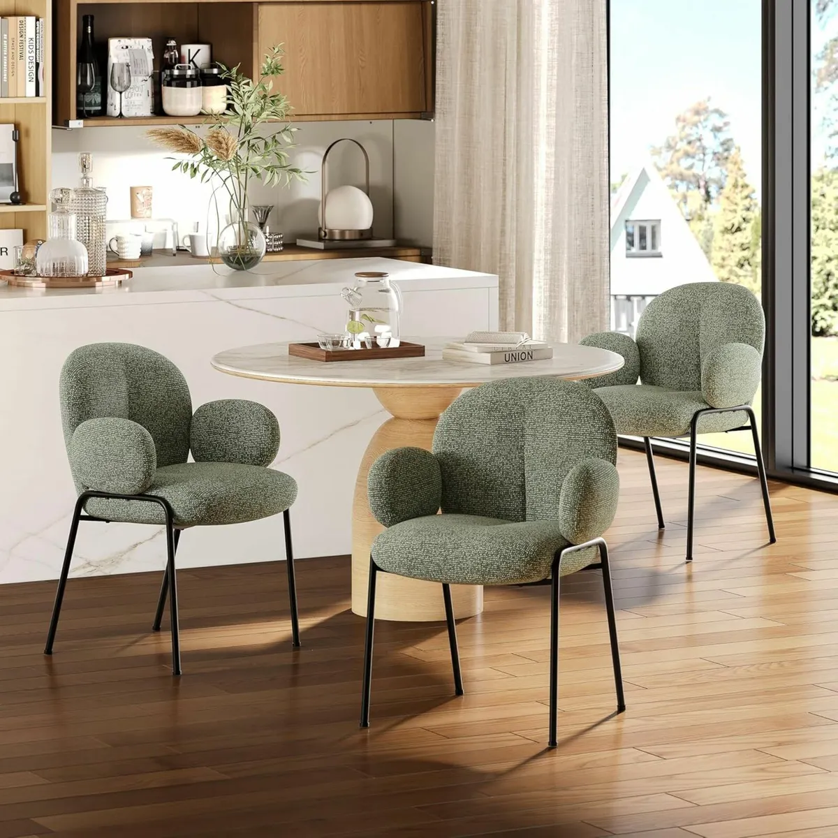 Dining Chairs Set of 2, Ergonomic Upholstered - Image 2