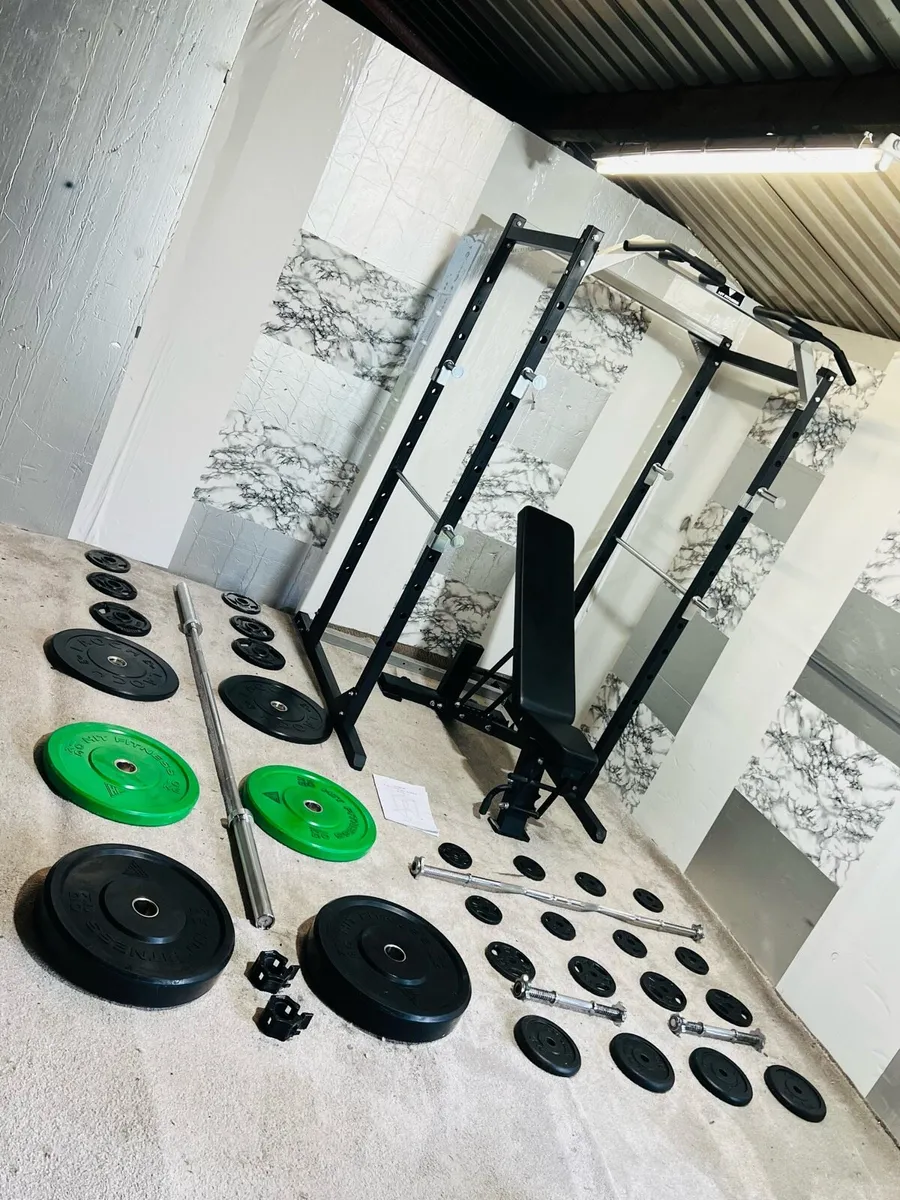 COMPLETELY HOME GYM RACK BENCH WEIGHTS BAR - Image 4