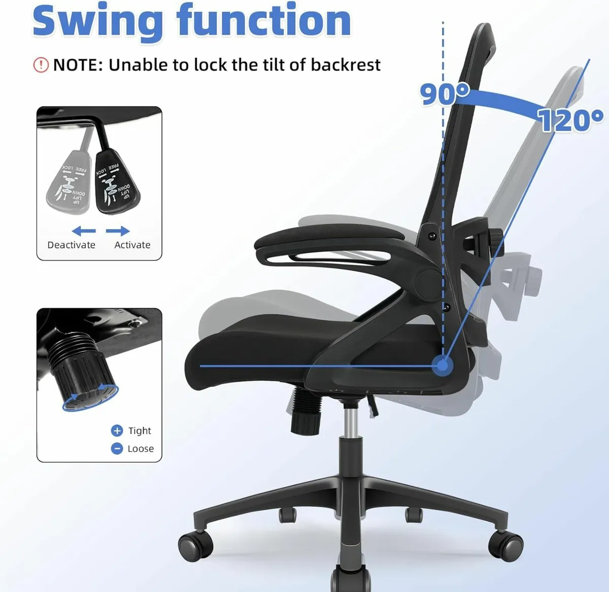 Office Chair Ergonomic Desk Adjustable Armrests - Image 3