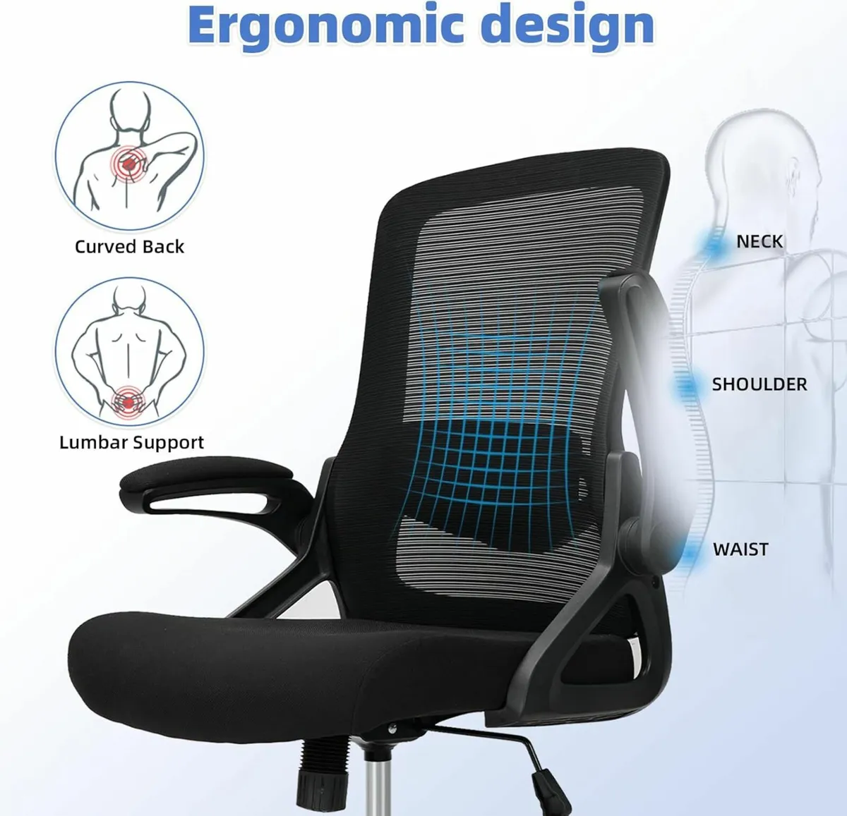 Office Chair Ergonomic Desk Adjustable Armrests - Image 4