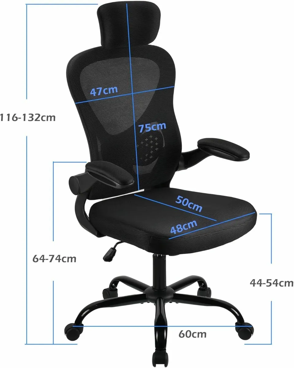Adjustable headrest office chair ergonomic - Image 3
