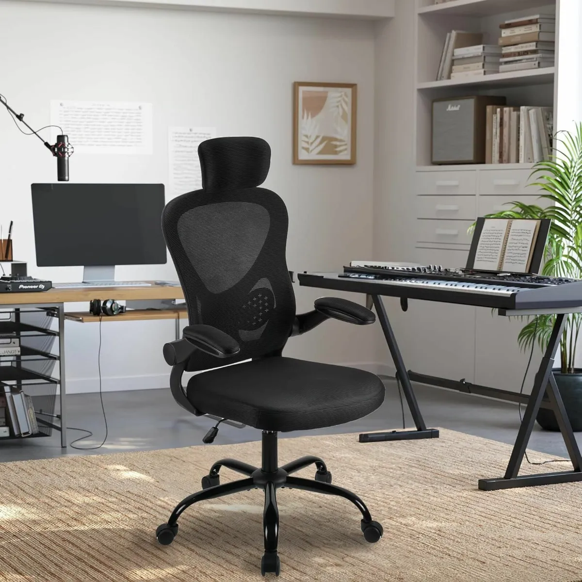 Adjustable headrest office chair ergonomic - Image 1