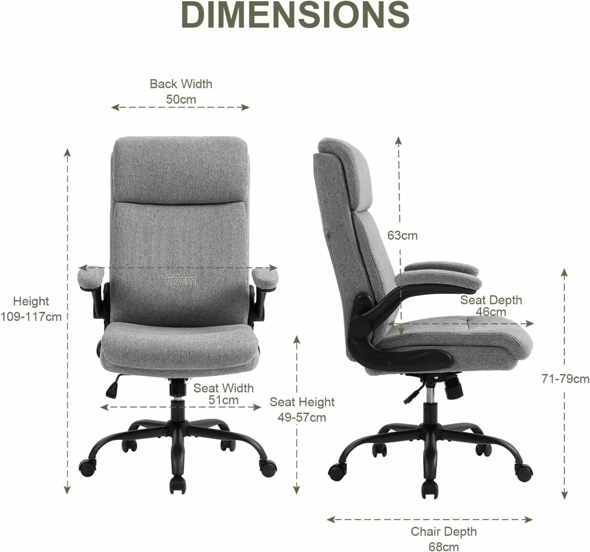 Ergonomic Office Chair Home Computer Desk - Image 3