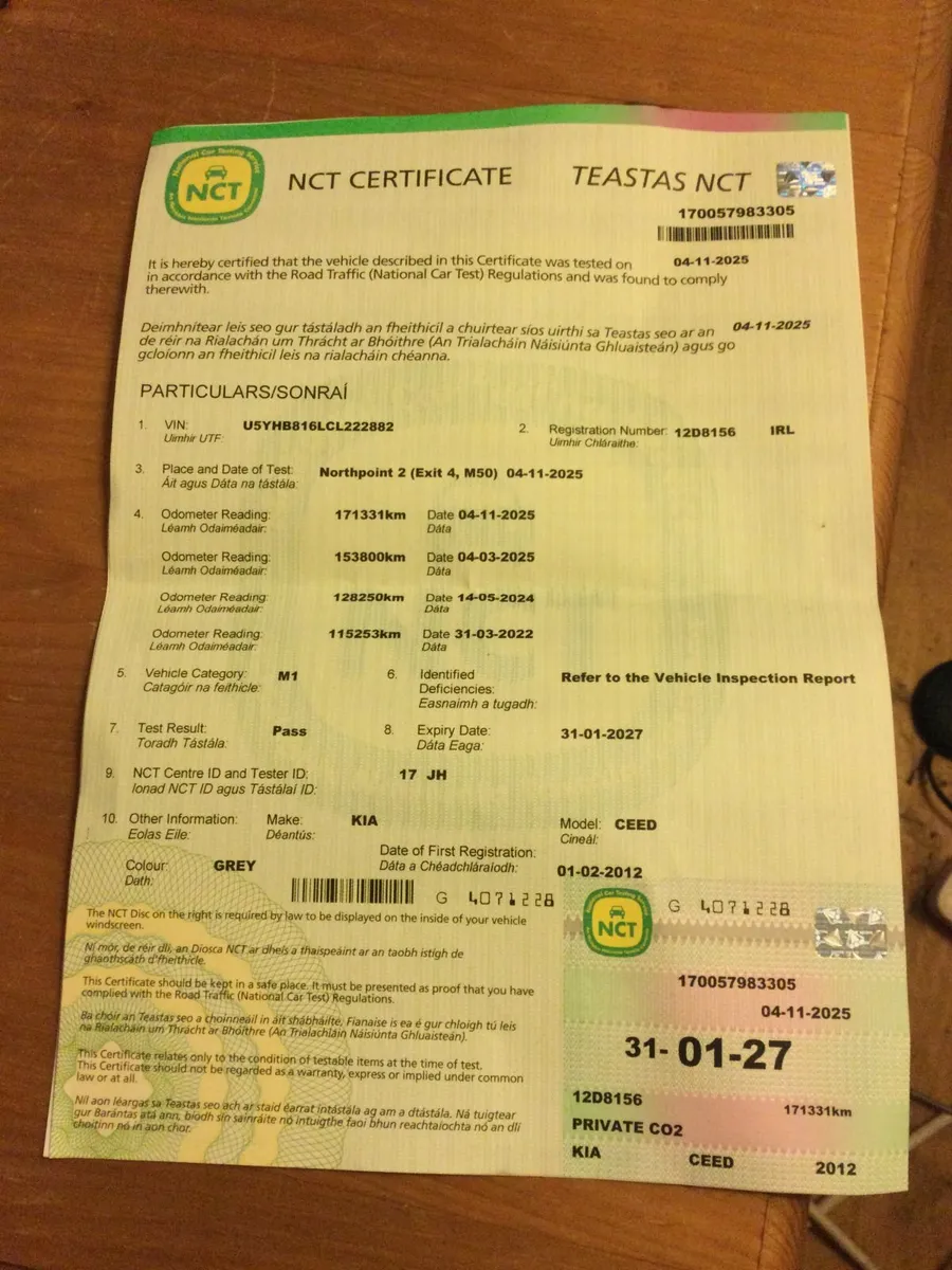 Kia Ceed 2012 NCT 31/1/27 - Image 4