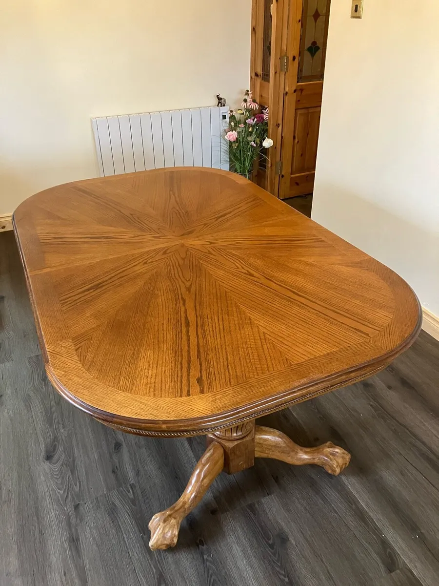 Solid Oak table and chairs - Image 1