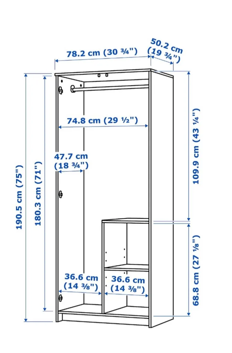 Ikea Wardrobe - Brimnes 2 door (2 available) - Image 2
