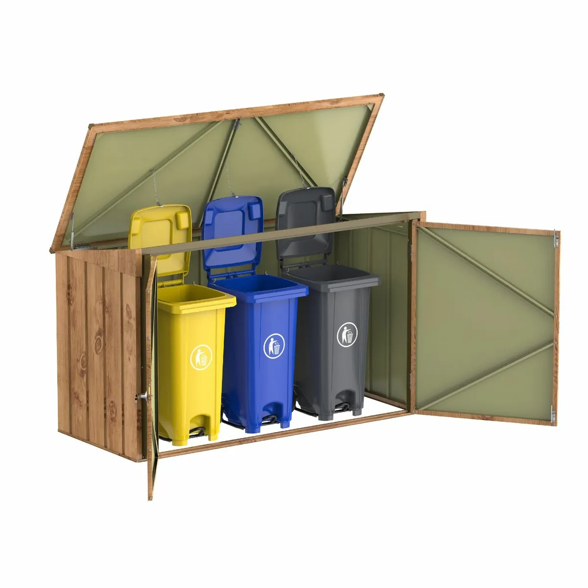 🗑️ Steel Wheelie Bin Storage Shed – 7×3 ft - Image 4