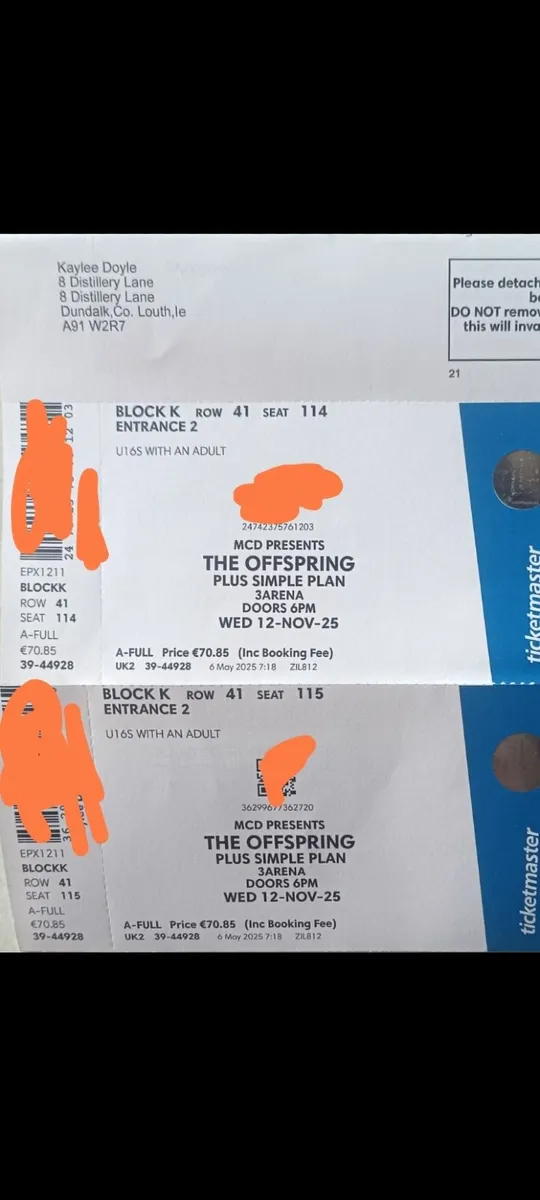 Offspring tickets