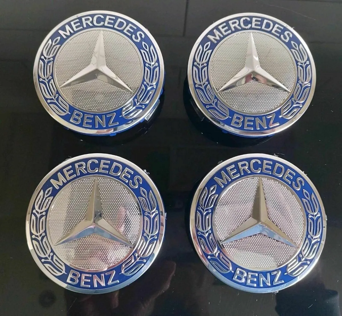 4 x Mercedes Centre Cap (Blue) FREE POST - Image 1
