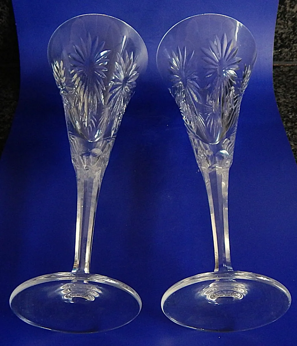 Pair of Vintage Crystal Millennium Toasting Flutes - Image 3