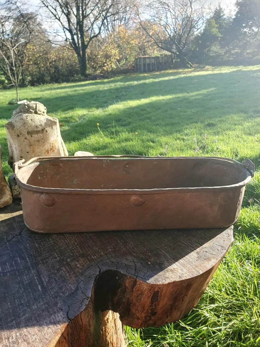 Antique copper fish kettle - Image 1