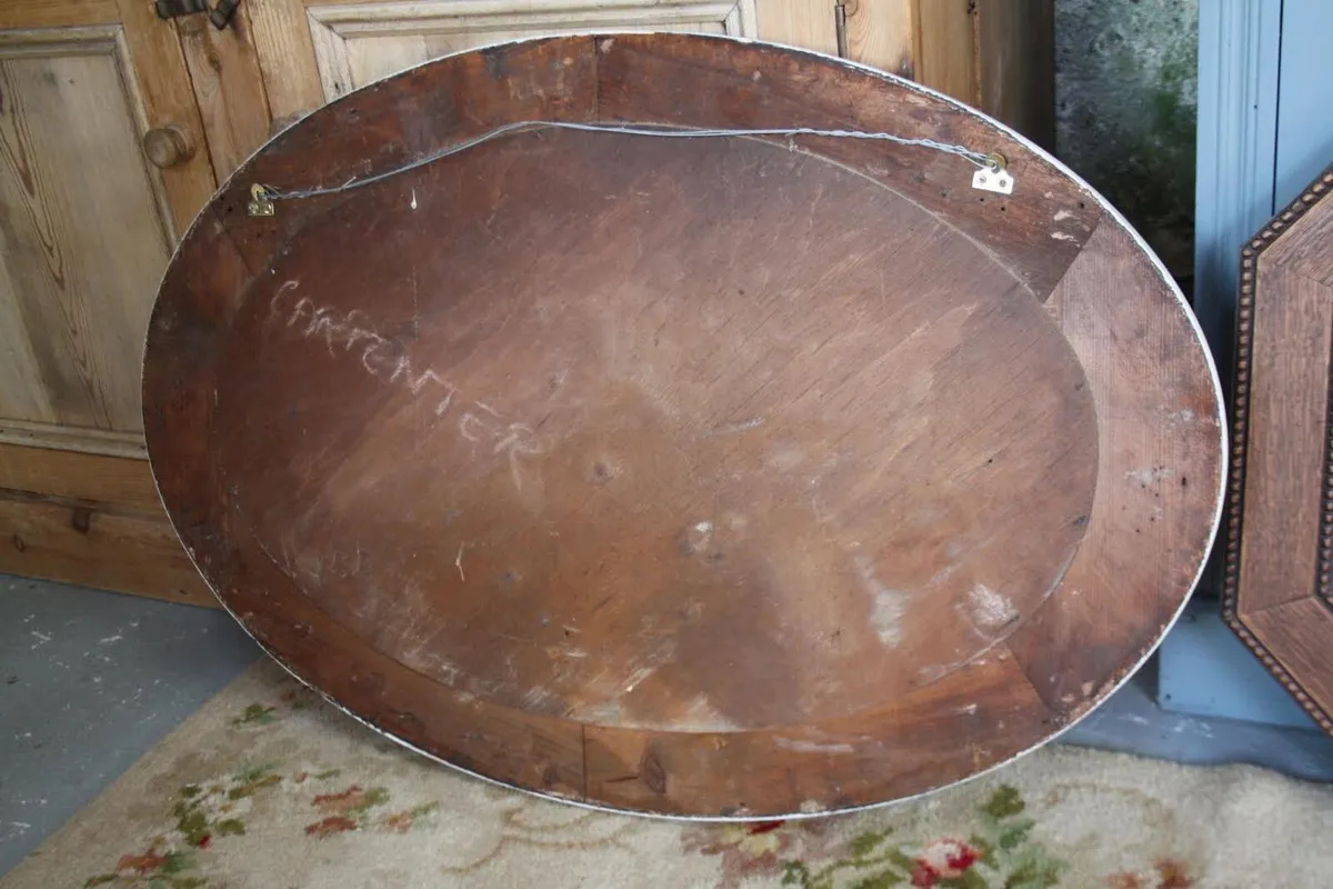 Antique Oval Wall Mirror - Image 2