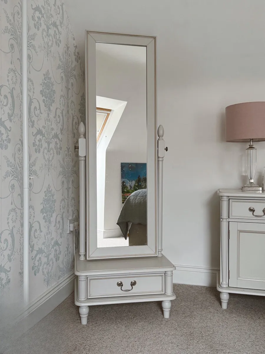 Laura Ashley Full-Length Mirror With Drawer - Image 1