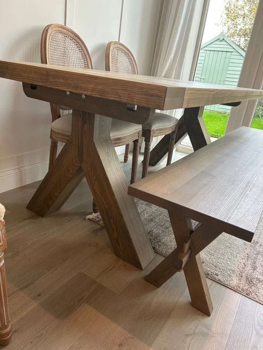 Dining table, bench and dining chairs - Image 2