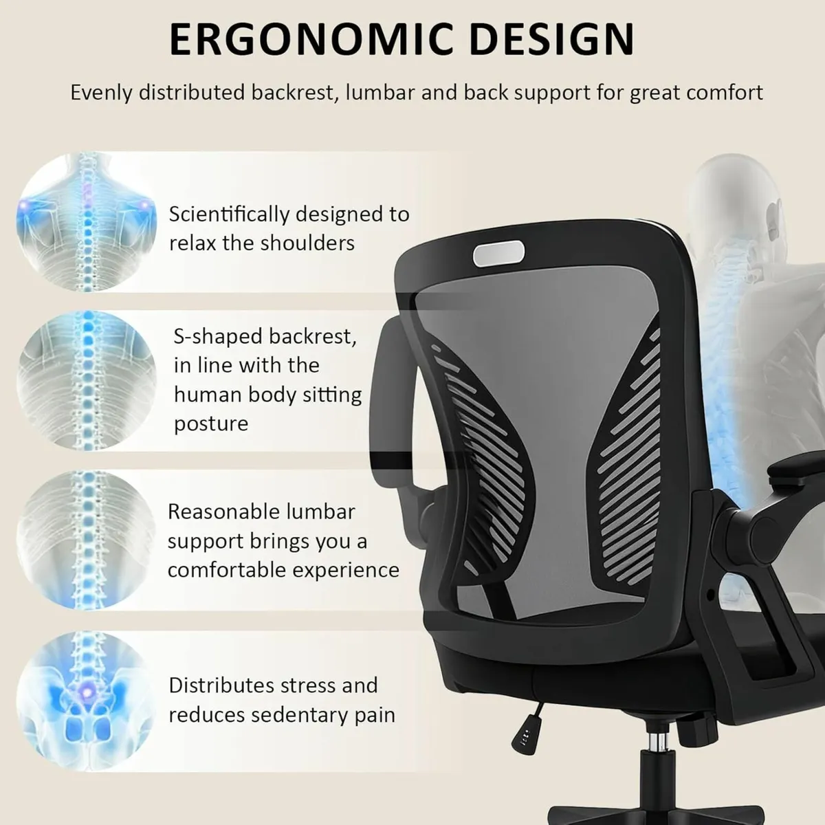 Ergonomic Office Chair,High Back Desk Adjustable - Image 3